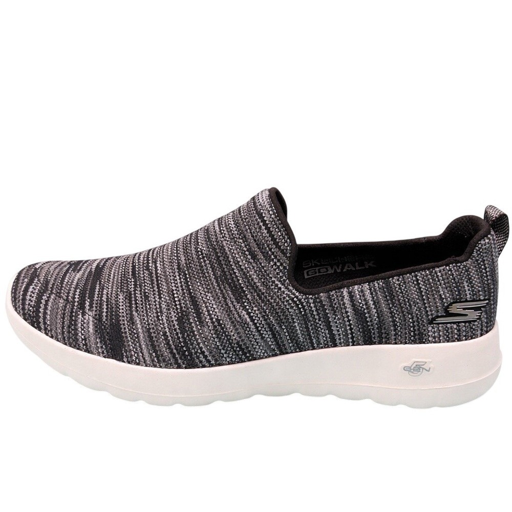 Skechers GoWalk Joy Shoes Women's 8.5 Black Gray Fabric Slip-On Sneakers Comfort